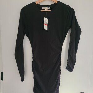 Michael Kors Stretch Viscose Black Ruched Dress Size XS